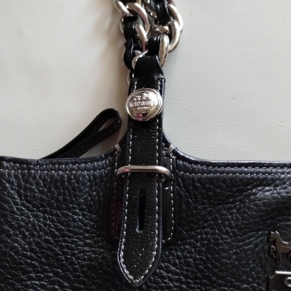 Coach Pebbled Leather Madison Tribeca East West Bag with Chain Strap Handles - Picture 7 of 16